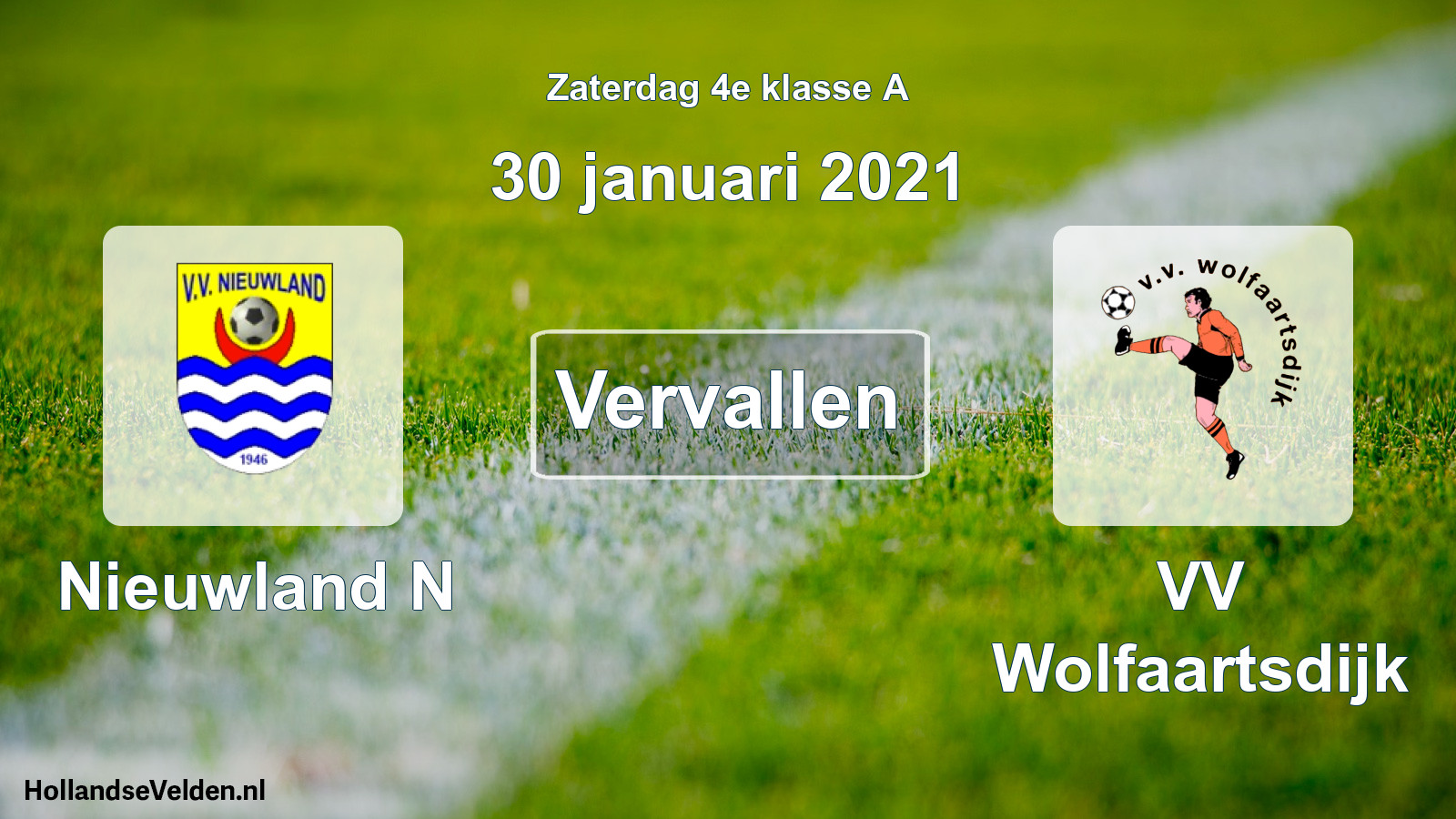 Scheduled Match: Nieuwland N - VV Wolfaartsdijk (30 January 2021)
