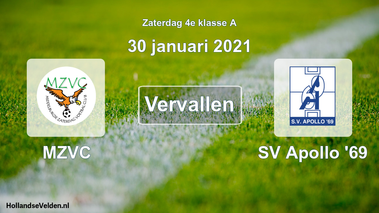 Scheduled Match: MZVC - SV Apollo '69 (30 January 2021)