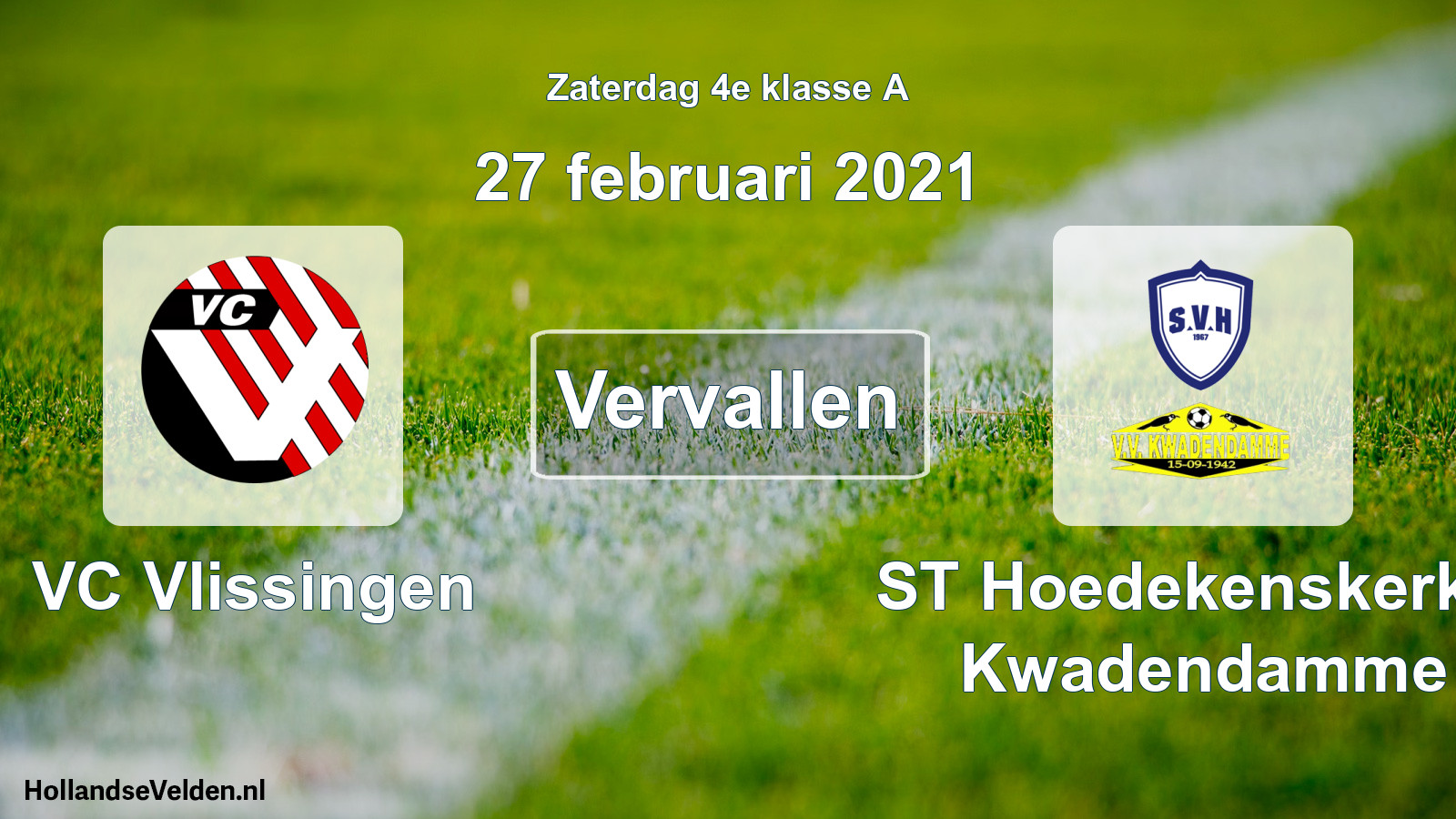 Scheduled Match: VC Vlissingen - ST Hoedekenskerke/ Kwadendamme (27 February 2021)