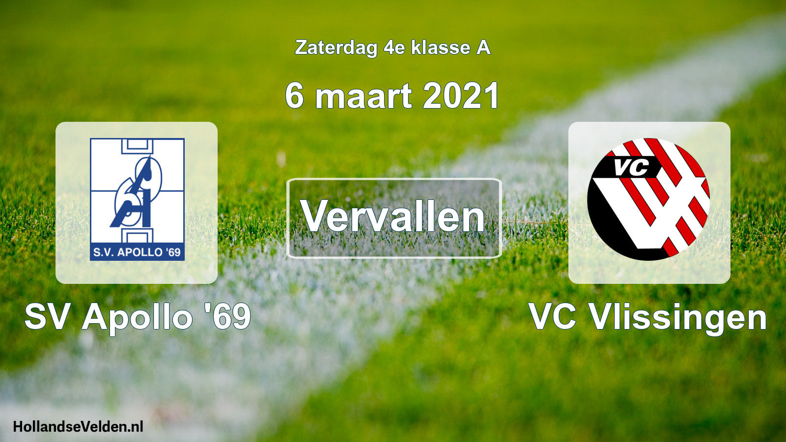 Scheduled Match: SV Apollo '69 - VC Vlissingen (6 March 2021)
