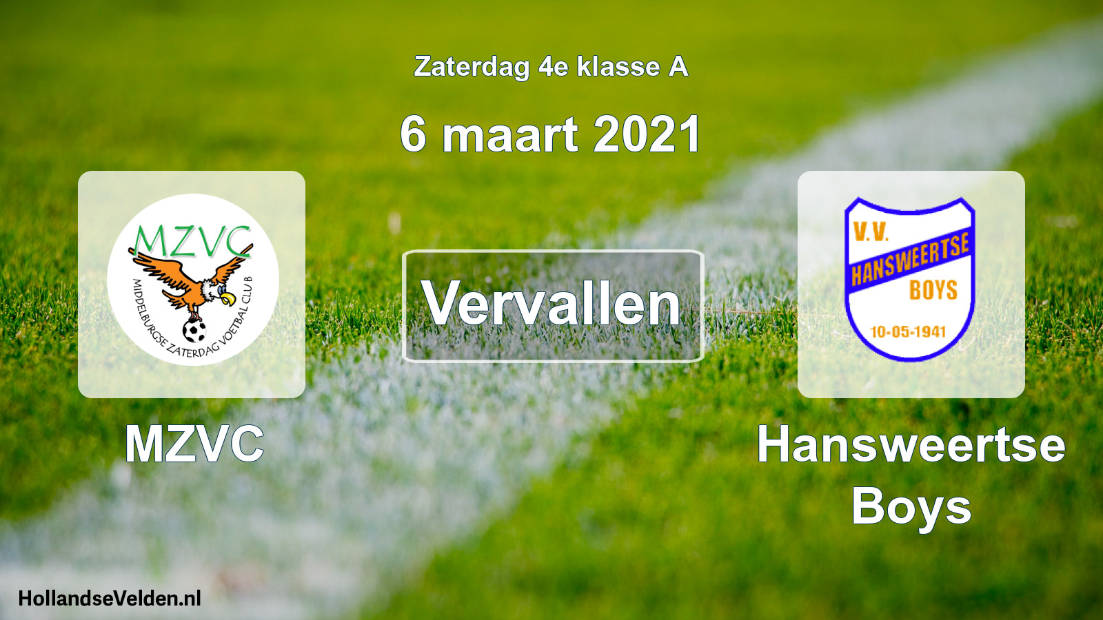Scheduled Match: MZVC - Hansweertse Boys (6 March 2021)