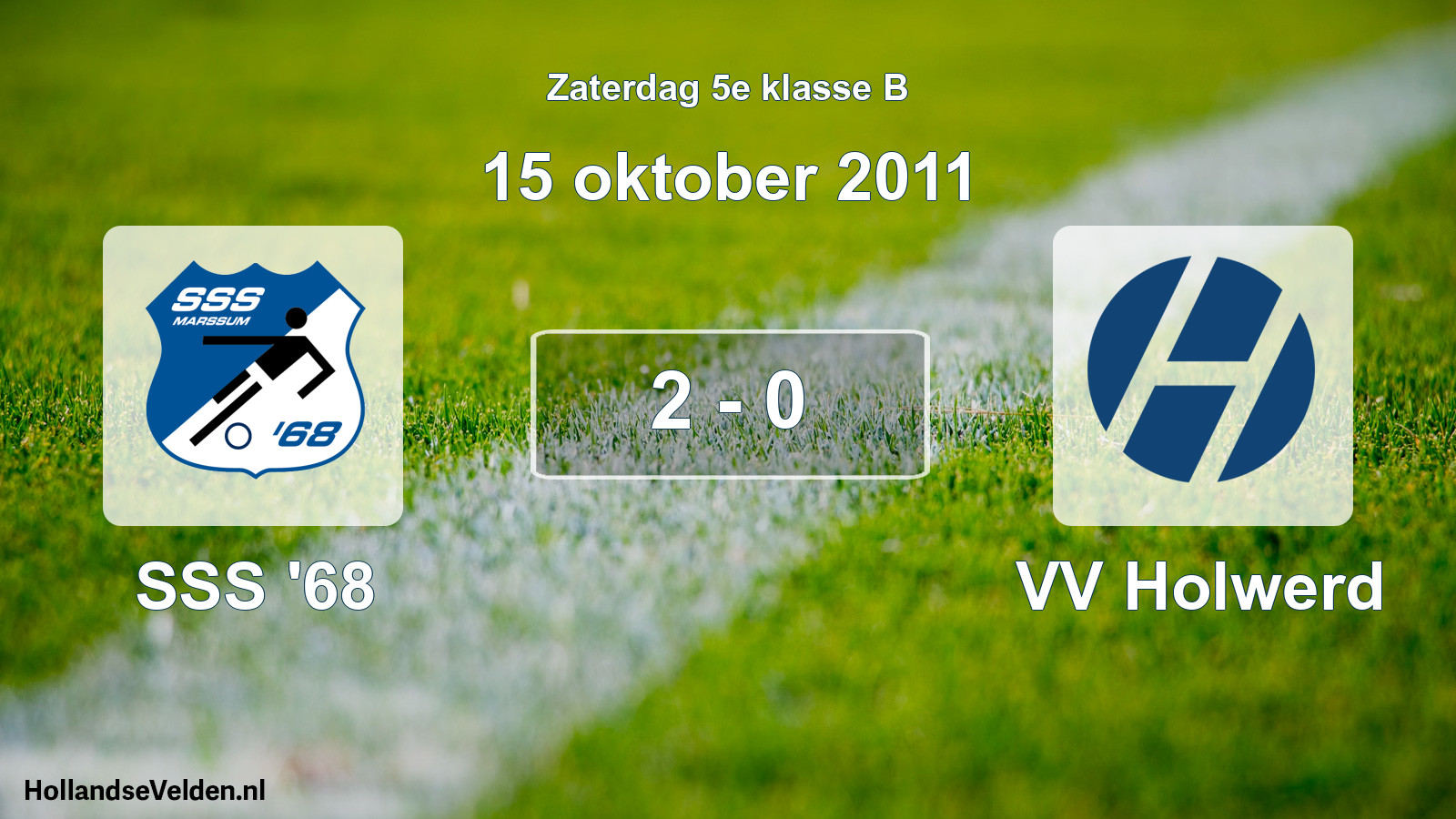Total number of matches played: SSS '68 - VV Holwerd 2 - 0 (15 October 2011)