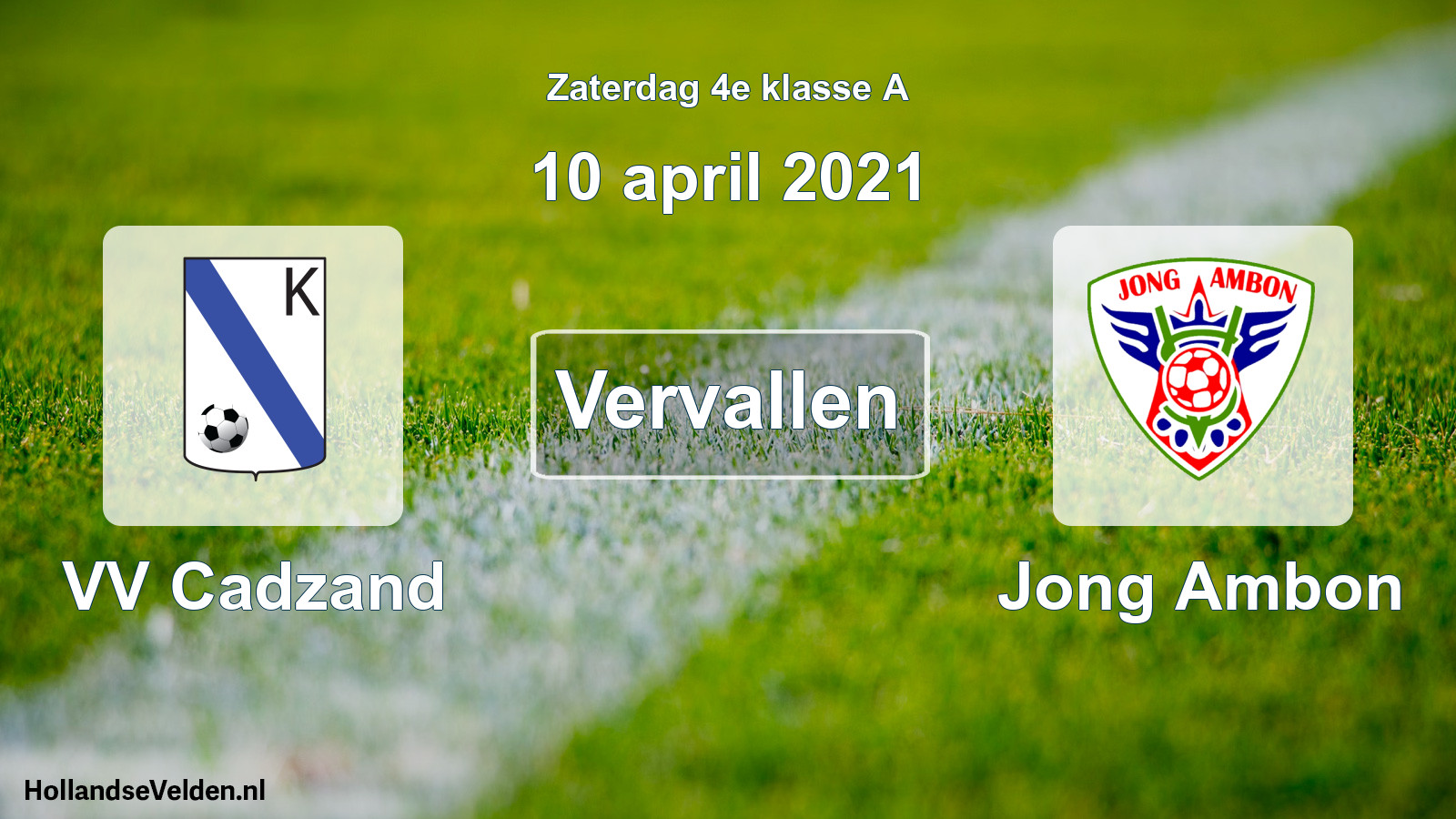 Scheduled Match: VV Cadzand - Jong Ambon (10 April 2021)