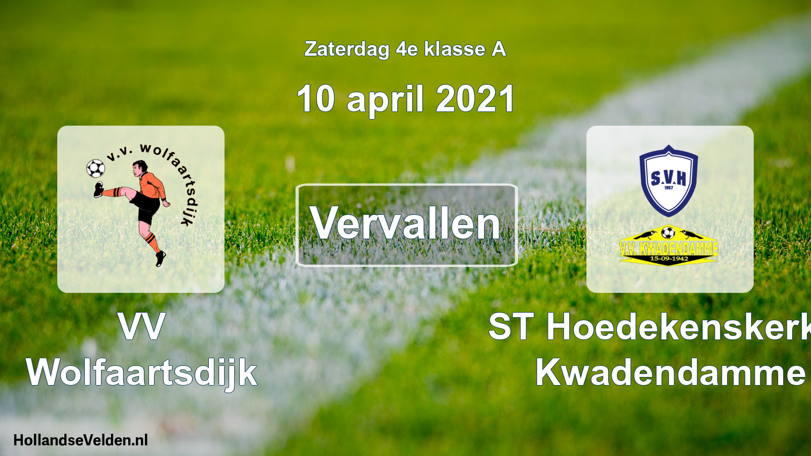 Scheduled Match: VV Wolfaartsdijk - ST Hoedekenskerke/ Kwadendamme (10 April 2021)