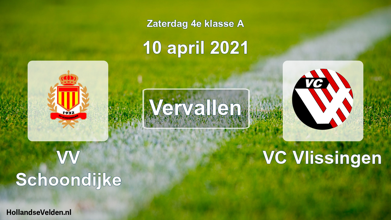 Scheduled Match: VV Schoondijke - VC Vlissingen (10 April 2021)