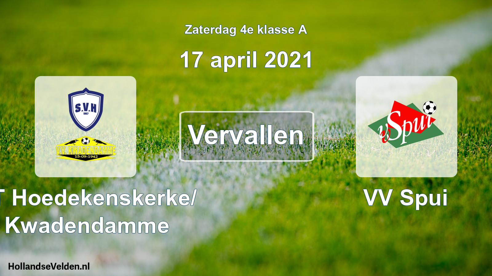 Scheduled Match: ST Hoedekenskerke/ Kwadendamme - VV Spui (17 April 2021)