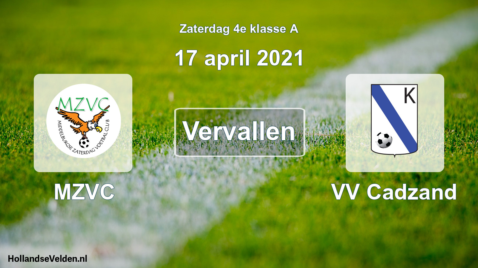 Scheduled Match: MZVC - VV Cadzand (17 April 2021)