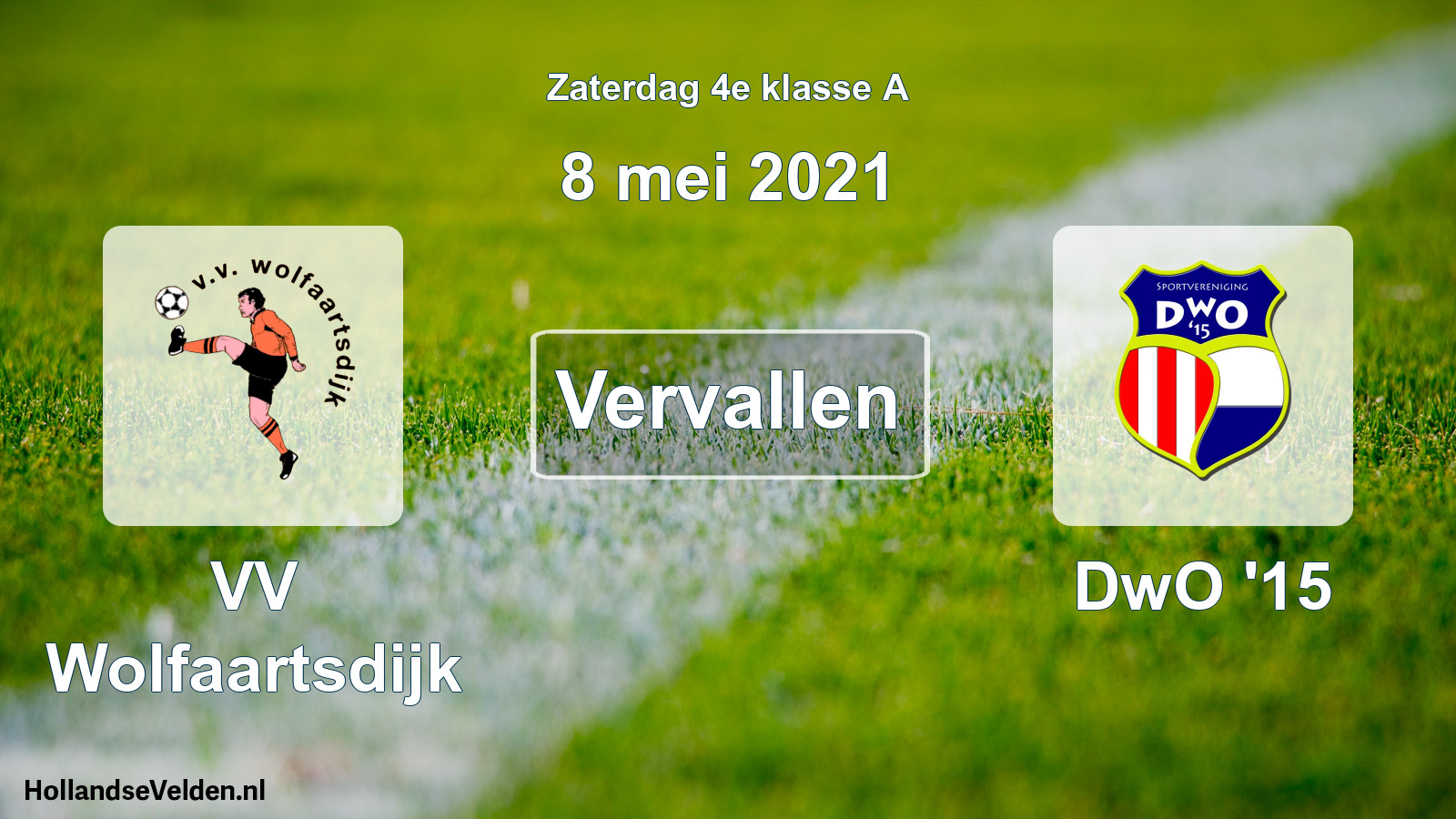 Scheduled Match: VV Wolfaartsdijk - DwO '15 (8 May 2021)
