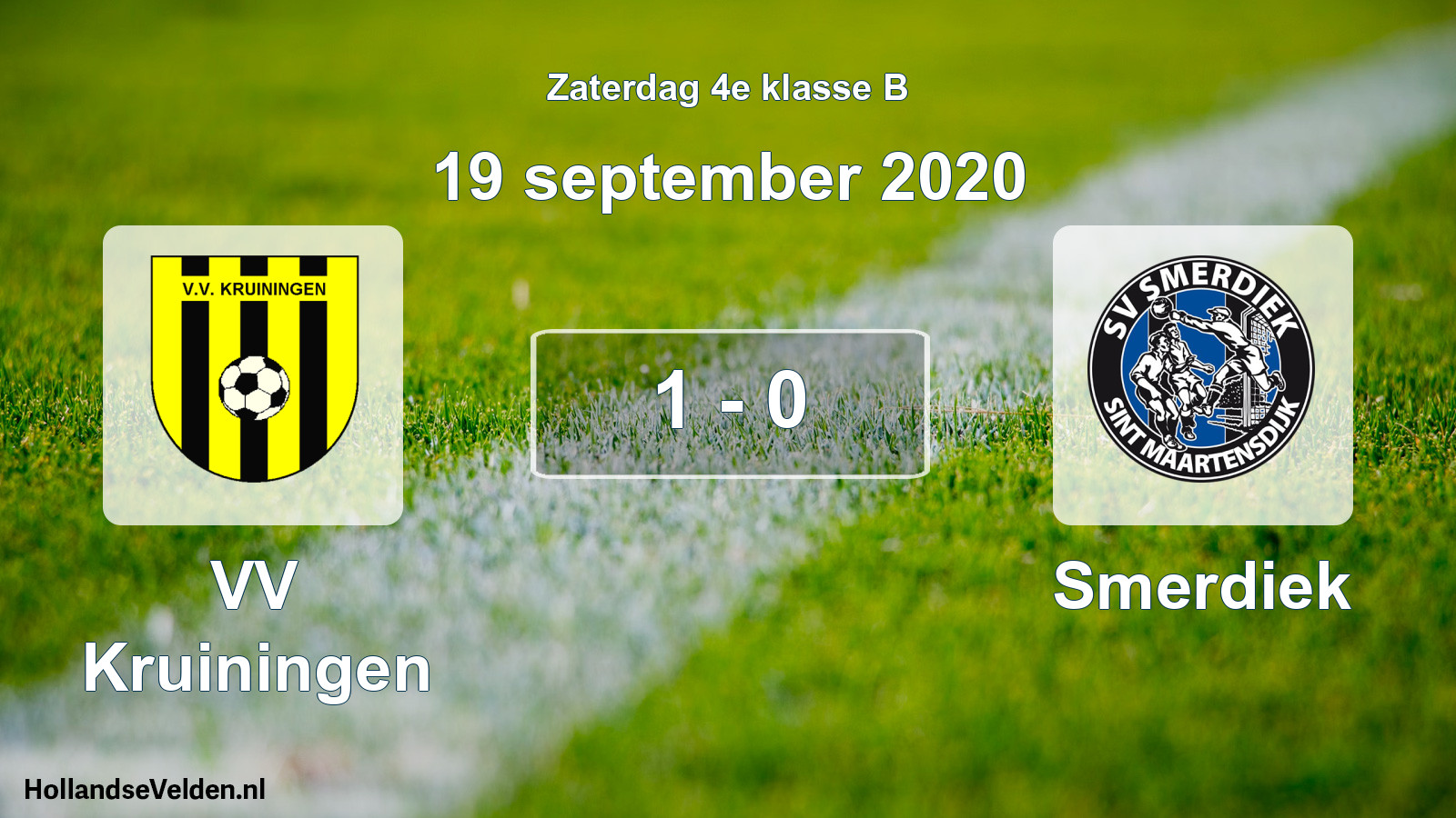 Total number of matches played: VV Kruiningen - Smerdiek 1 - 0 (19 September 2020)