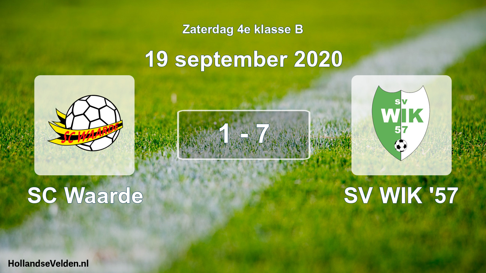 Total number of matches played: SC Waarde - SV WIK '57 1 - 7 (19 September 2020)