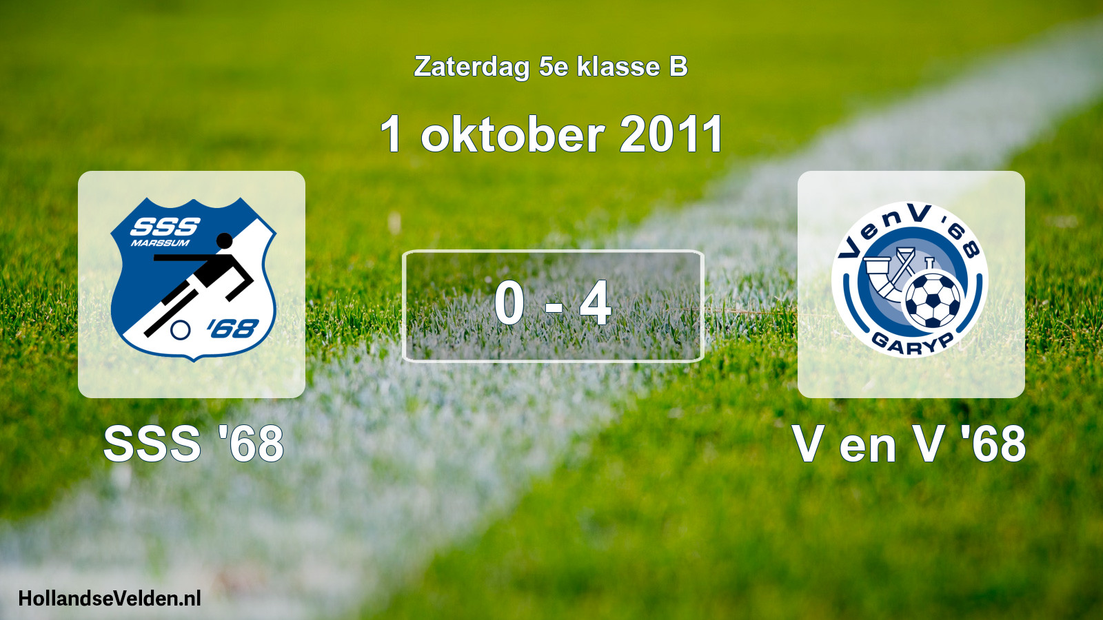 Total number of matches played: SSS '68 - V en V '68 0 - 4 (1 October 2011)