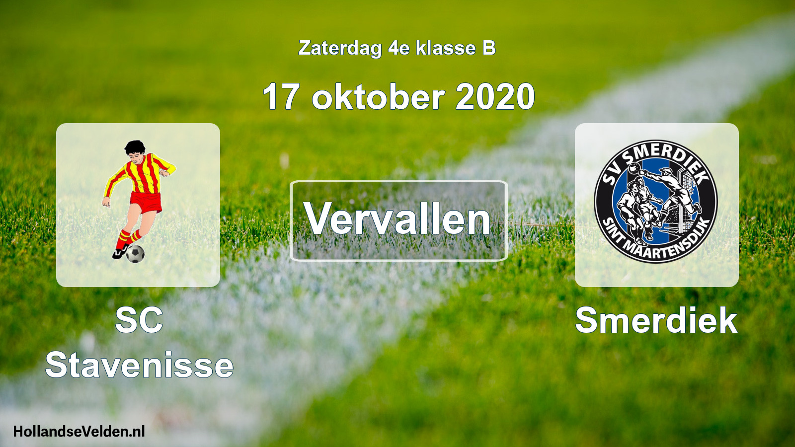 Scheduled Match: SC Stavenisse - Smerdiek (17 October 2020)