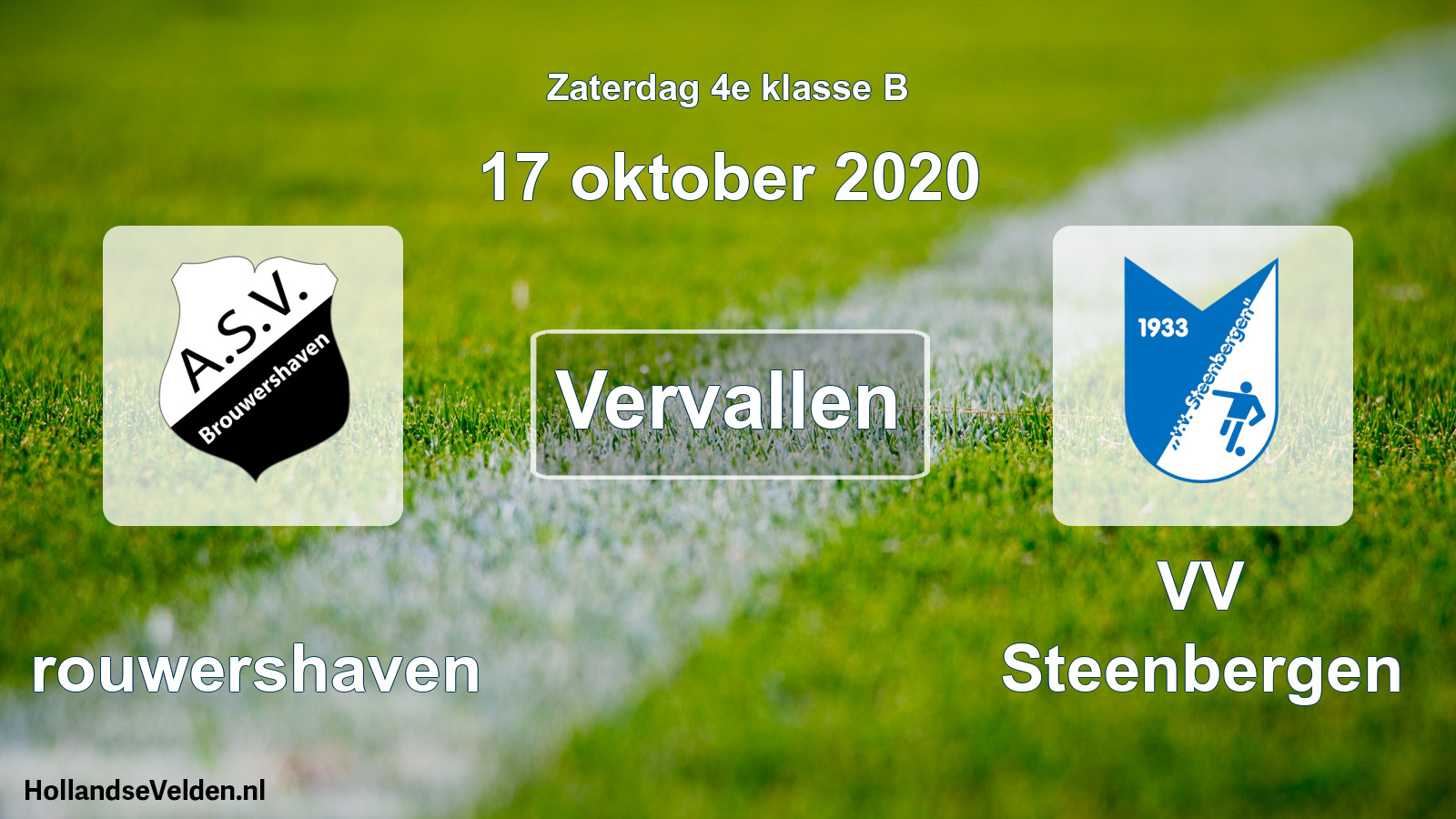 Scheduled Match: Brouwershaven - VV Steenbergen (17 October 2020)