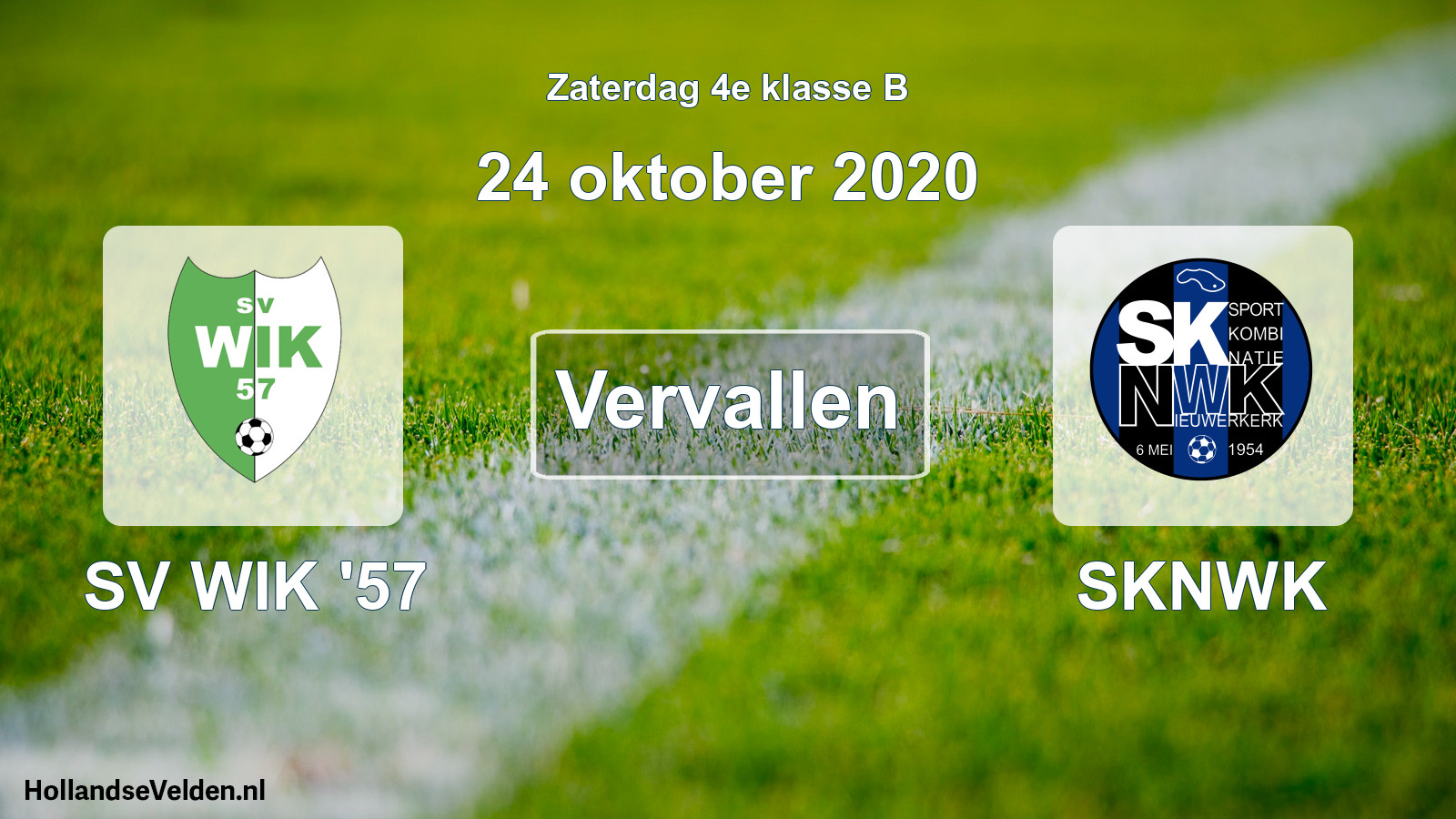 Scheduled Match: SV WIK '57 - SKNWK (24 October 2020)