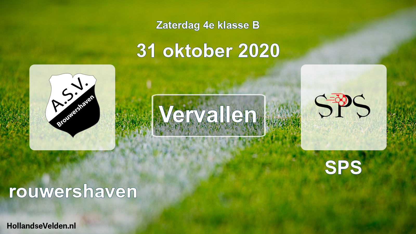 Scheduled Match: Brouwershaven - SPS (31 October 2020)