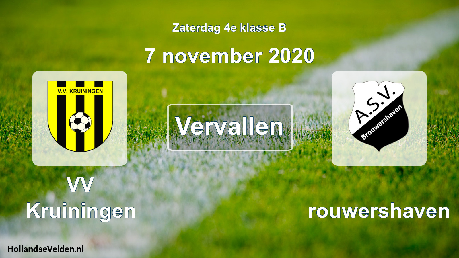 Scheduled Match: VV Kruiningen - Brouwershaven (7 November 2020)