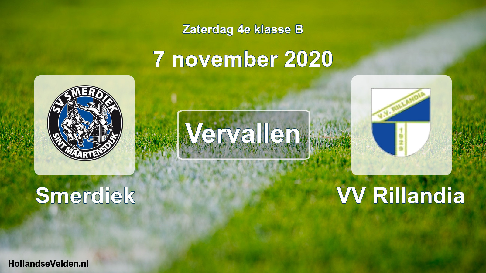 Scheduled Match: Smerdiek - VV Rillandia (7 November 2020)