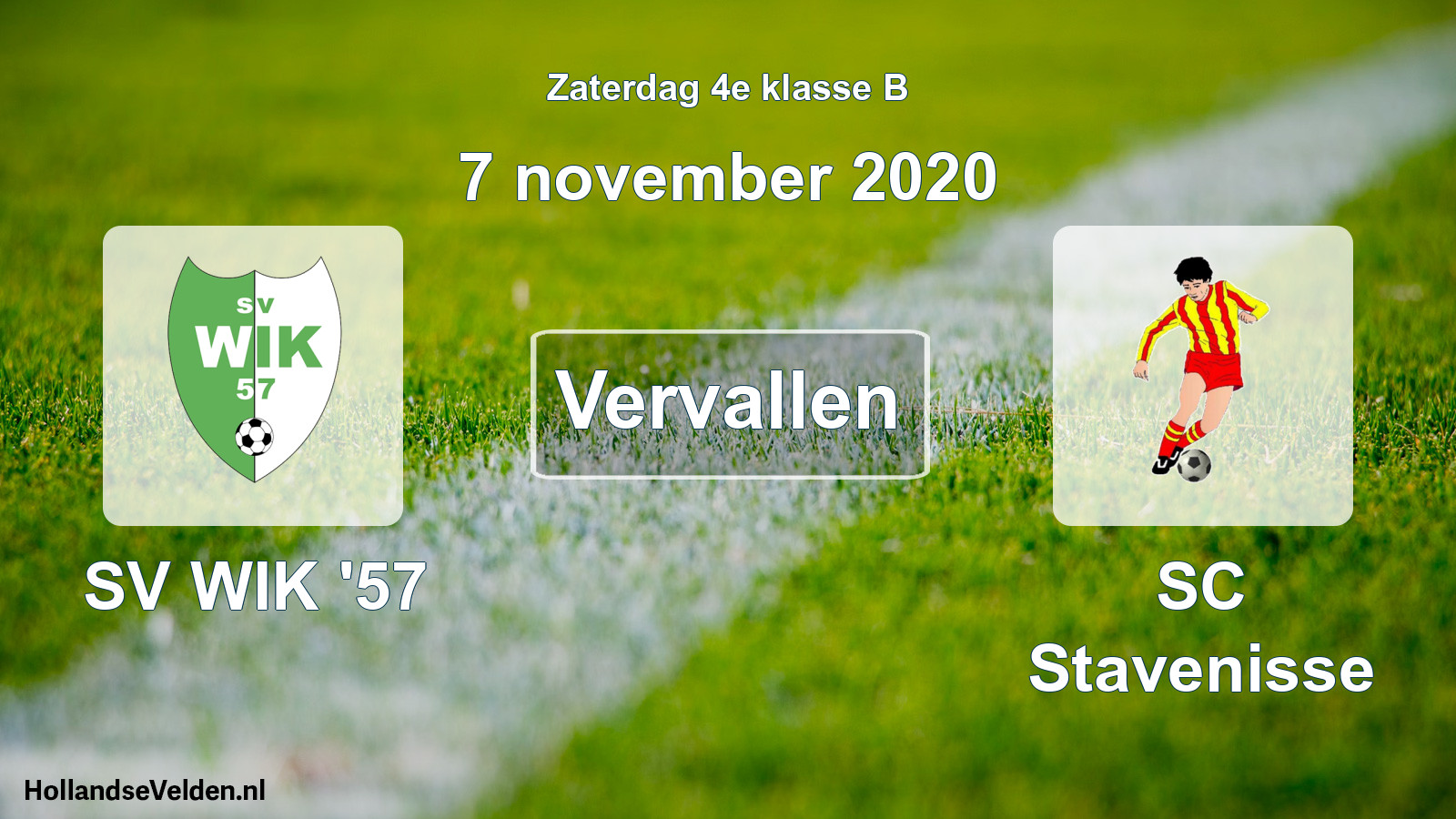 Scheduled Match: SV WIK '57 - SC Stavenisse (7 November 2020)