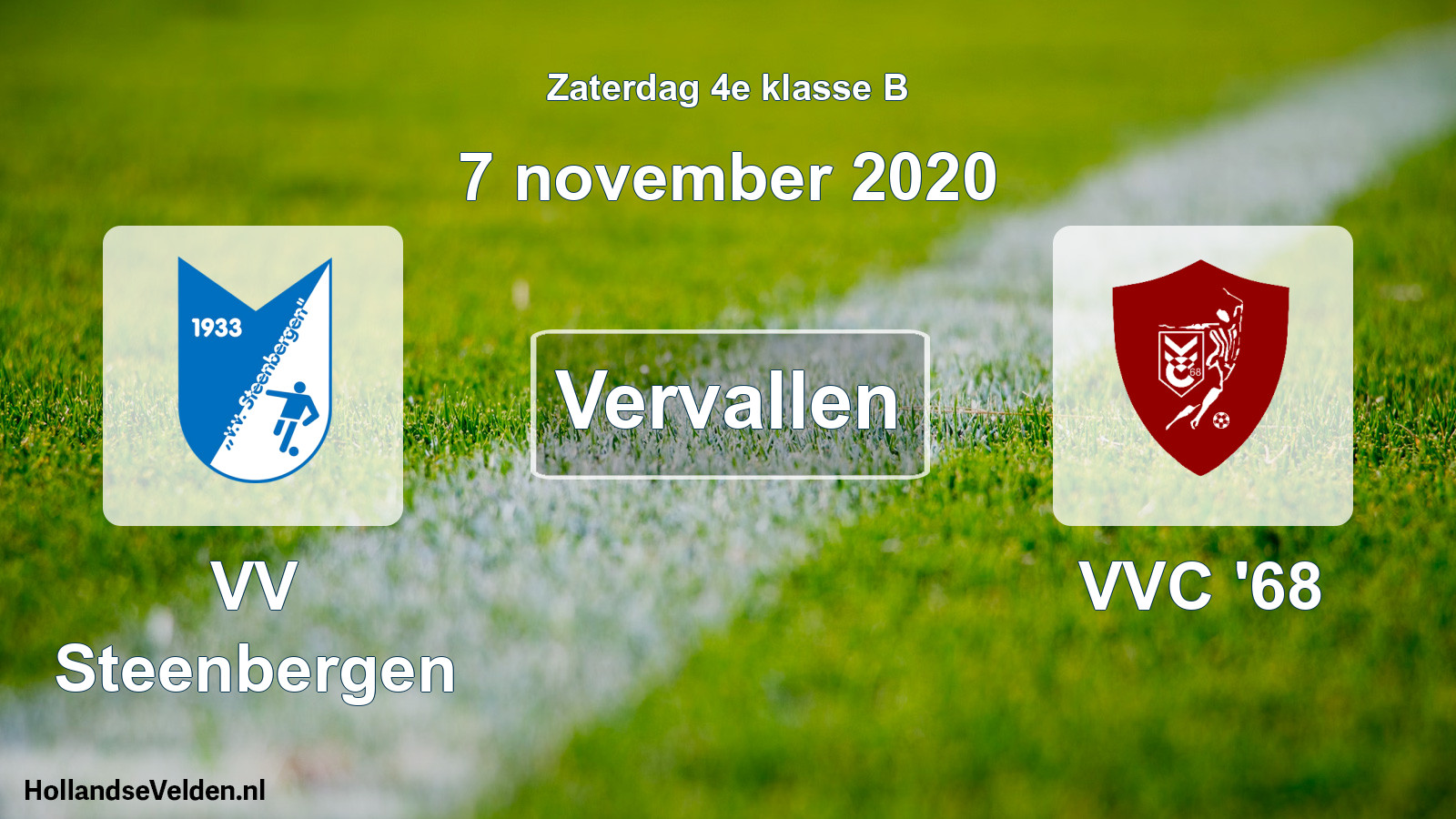 Scheduled Match: VV Steenbergen - VVC '68 (7 November 2020)
