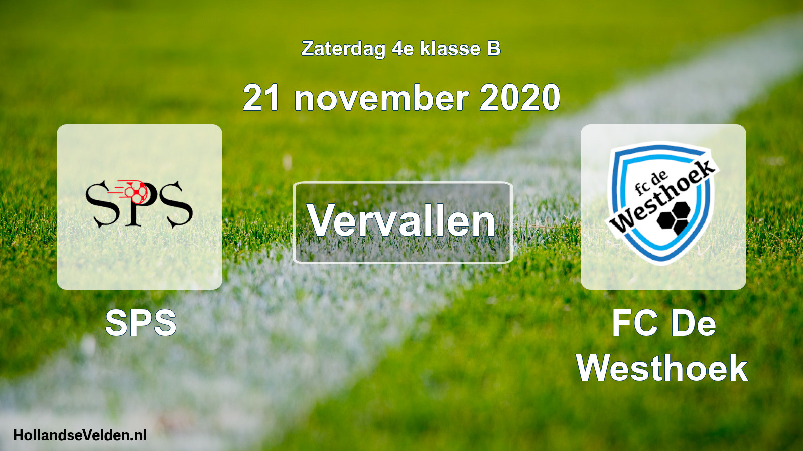Scheduled Match: SPS - FC De Westhoek (21 November 2020)