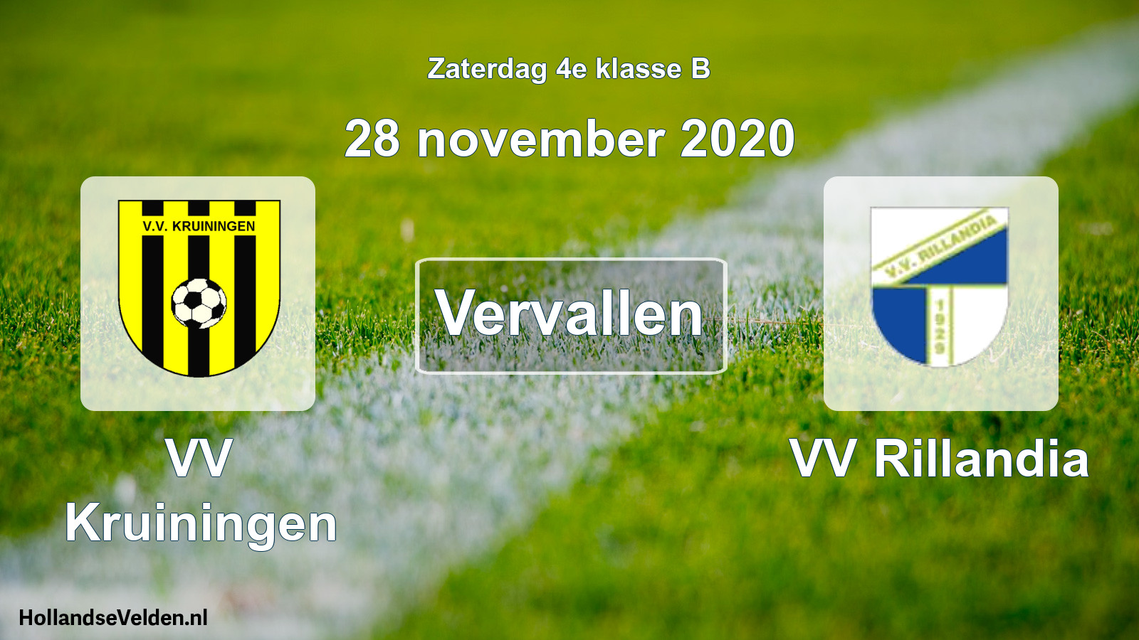 Scheduled Match: VV Kruiningen - VV Rillandia (28 November 2020)