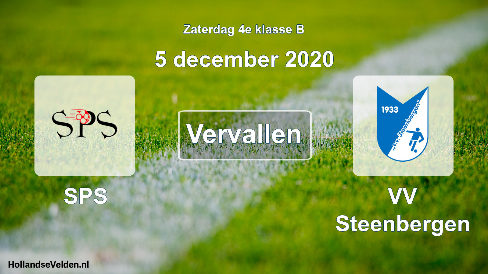 Scheduled Match: SPS - VV Steenbergen (5 December 2020)