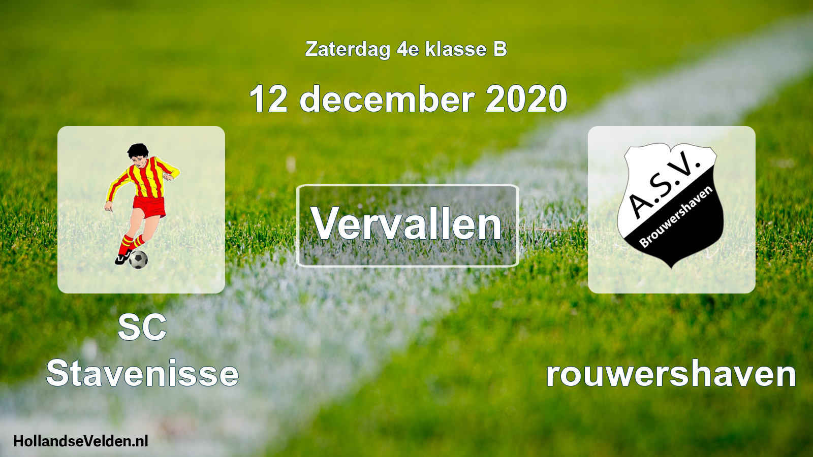 Scheduled Match: SC Stavenisse - Brouwershaven (12 December 2020)