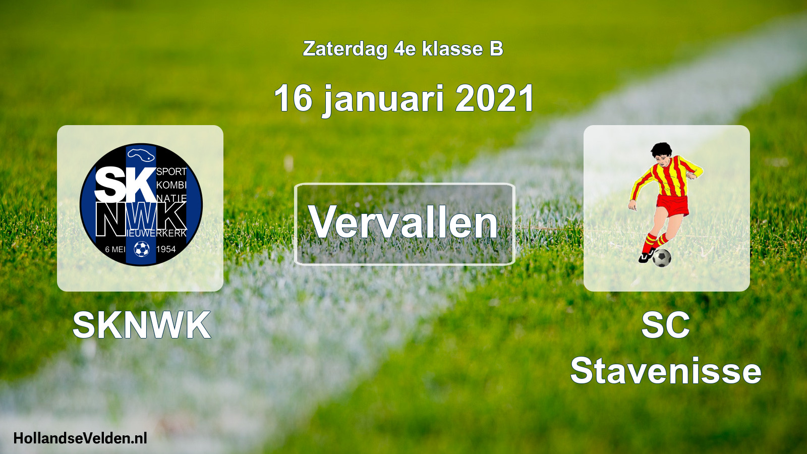 Scheduled Match: SKNWK - SC Stavenisse (16 January 2021)