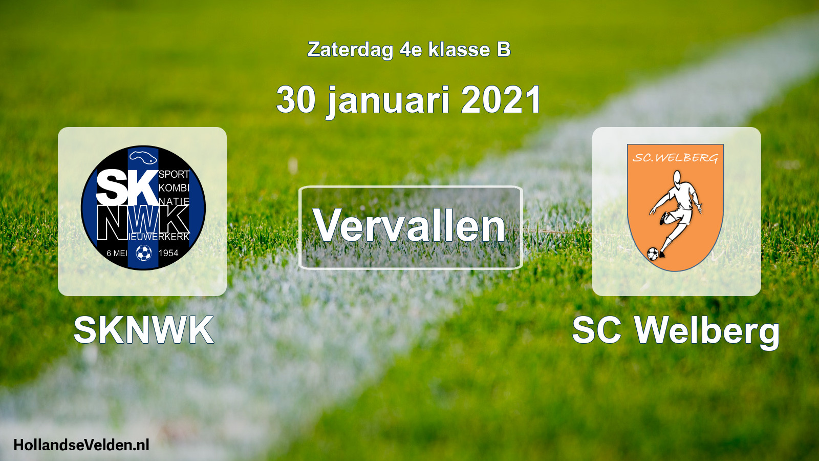 Scheduled Match: SKNWK - SC Welberg (30 January 2021)