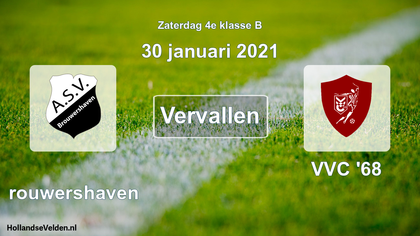 Scheduled Match: Brouwershaven - VVC '68 (30 January 2021)