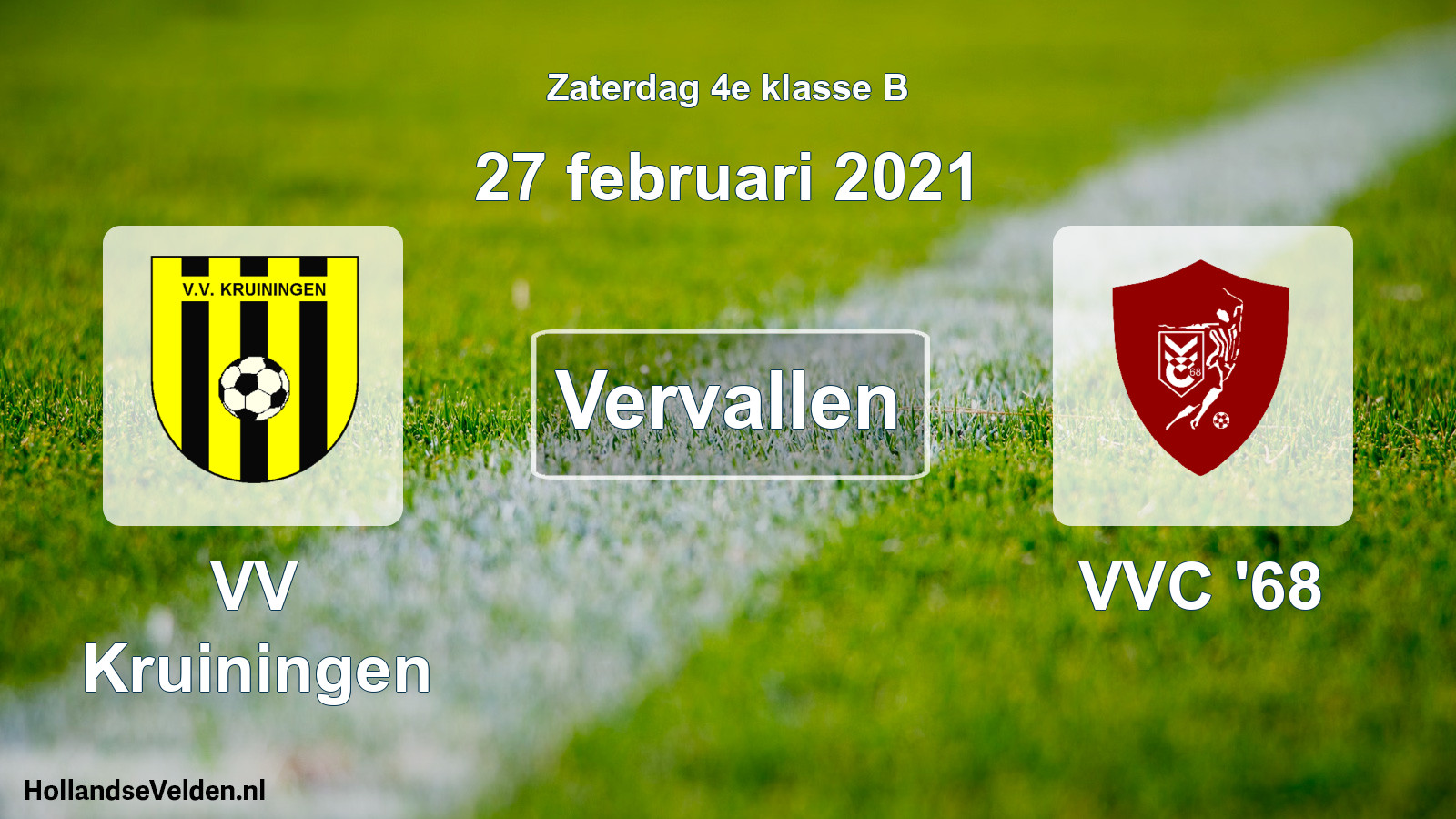 Scheduled Match: VV Kruiningen - VVC '68 (27 February 2021)