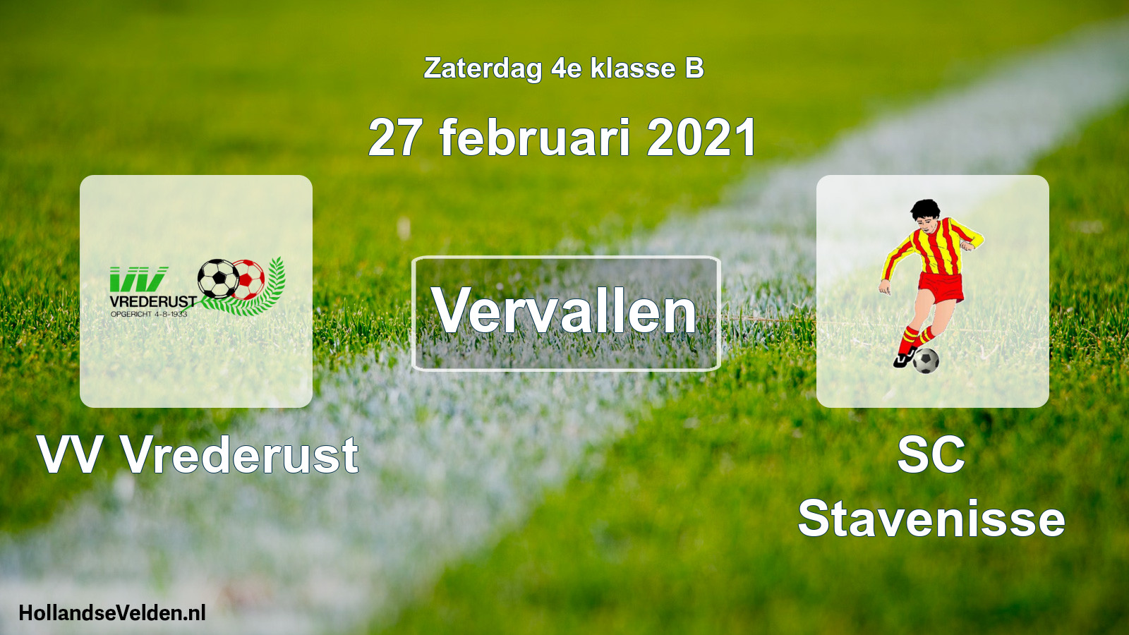 Scheduled Match: VV Vrederust - SC Stavenisse (27 February 2021)