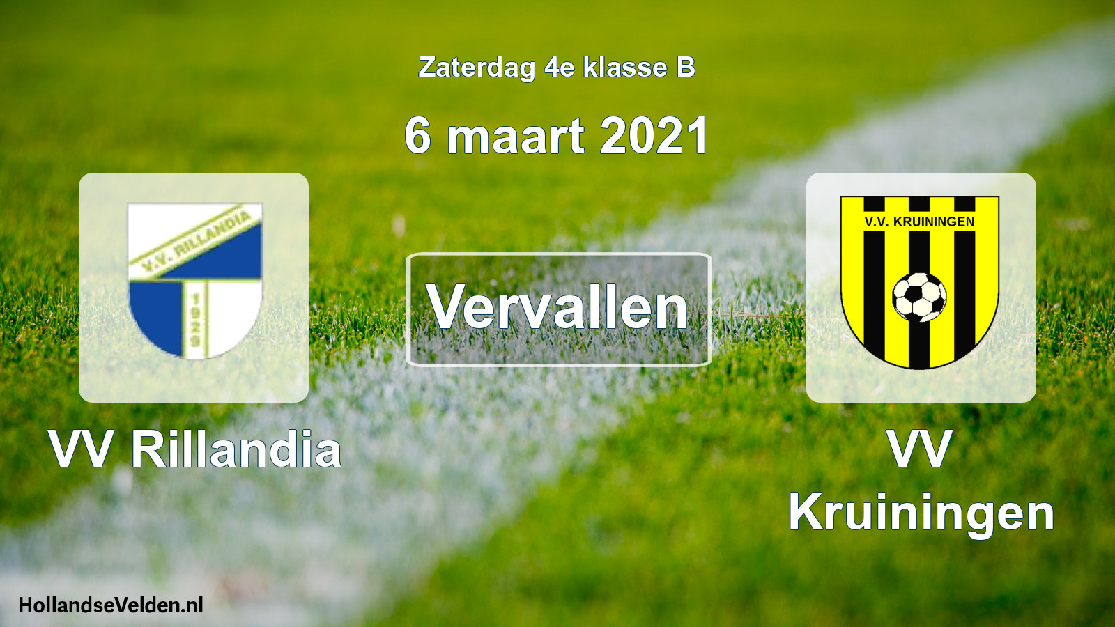 Scheduled Match: VV Rillandia - VV Kruiningen (6 March 2021)