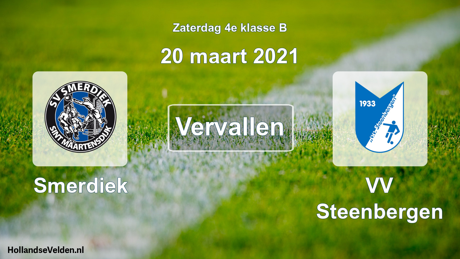 Scheduled Match: Smerdiek - VV Steenbergen (20 March 2021)