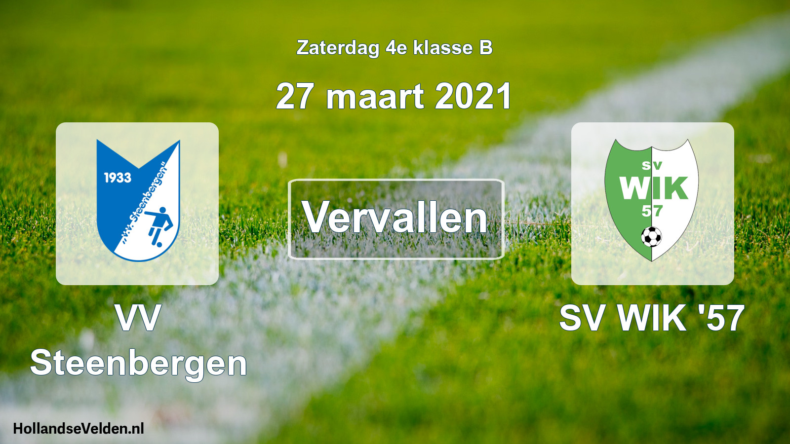 Scheduled Match: VV Steenbergen - SV WIK '57 (27 March 2021)