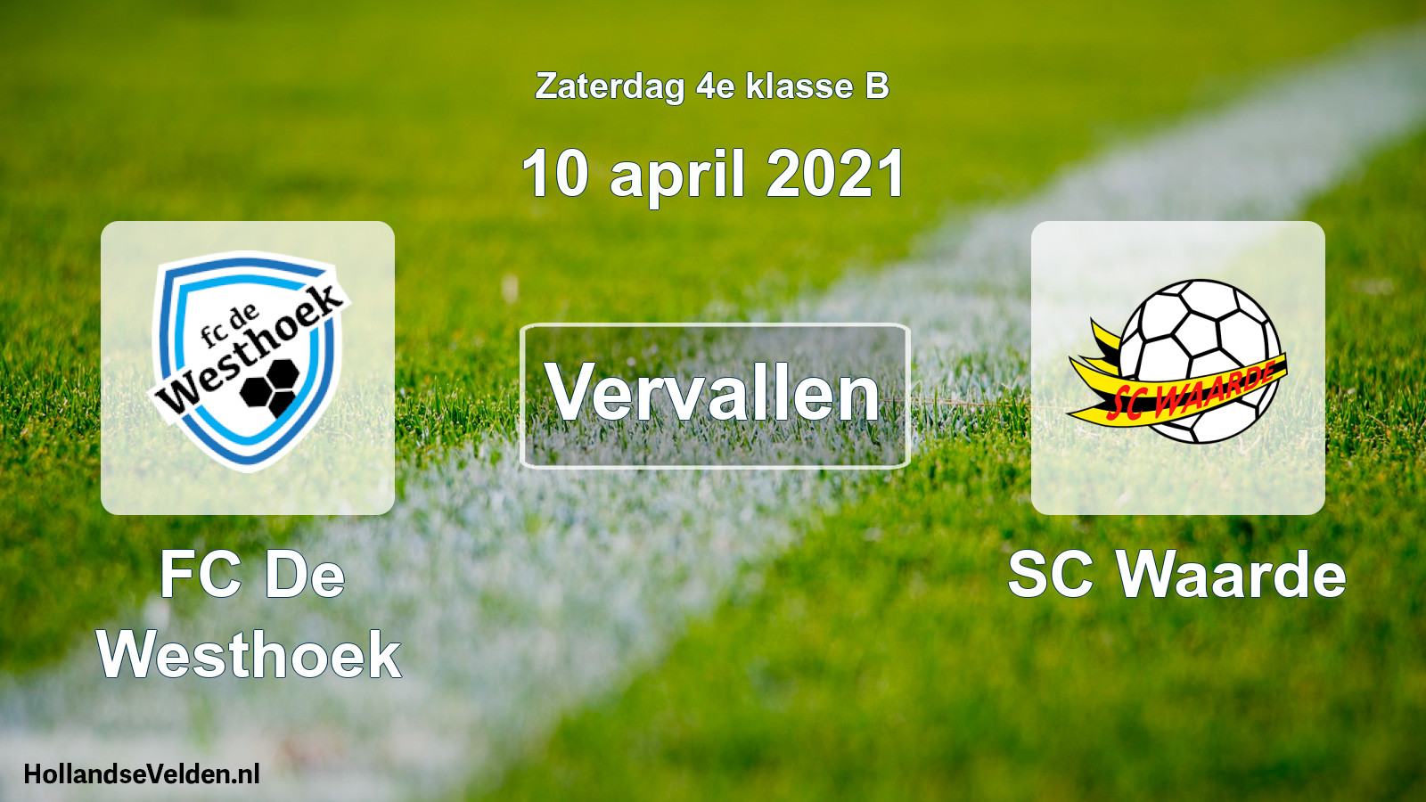 Scheduled Match: FC De Westhoek - SC Waarde (10 April 2021)