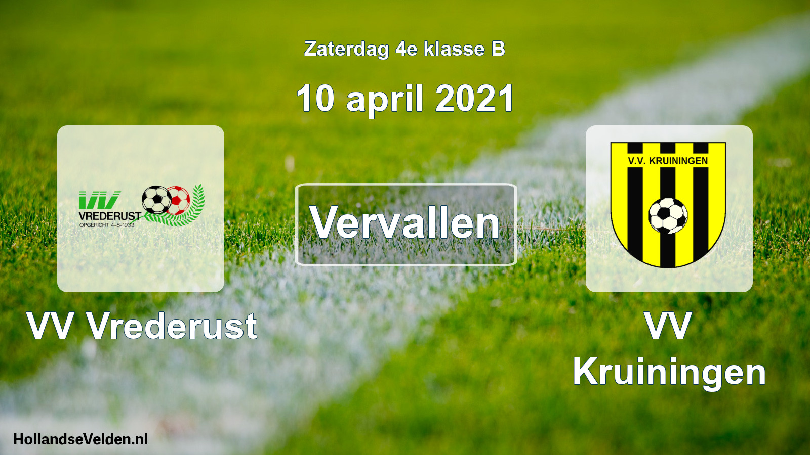 Scheduled Match: VV Vrederust - VV Kruiningen (10 April 2021)