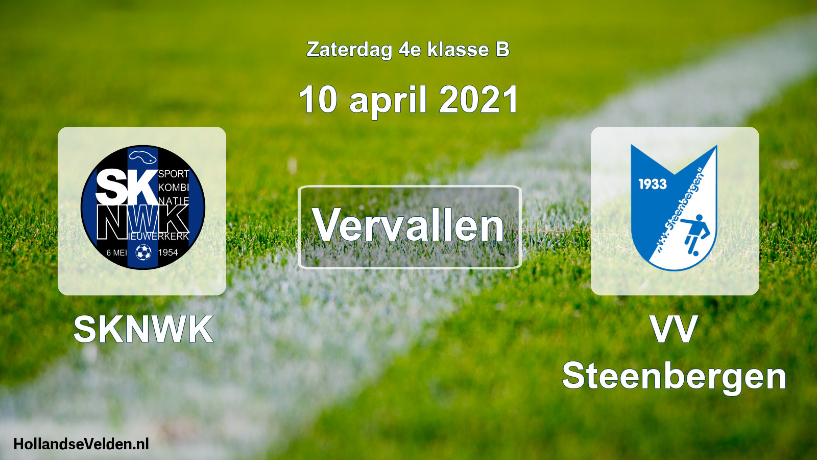 Scheduled Match: SKNWK - VV Steenbergen (10 April 2021)