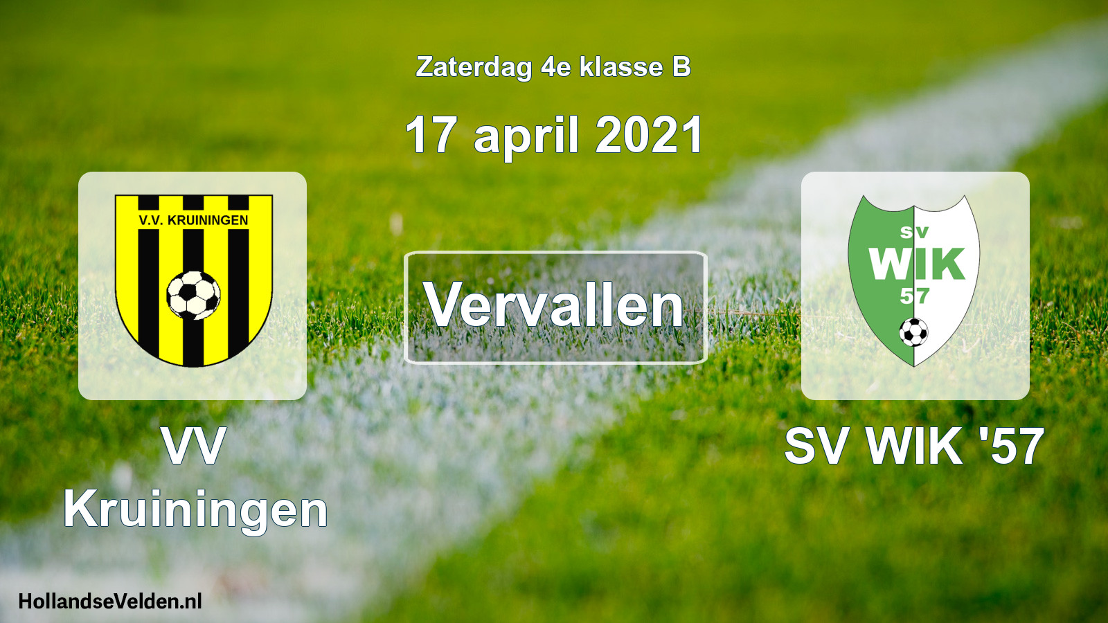 Scheduled Match: VV Kruiningen - SV WIK '57 (17 April 2021)