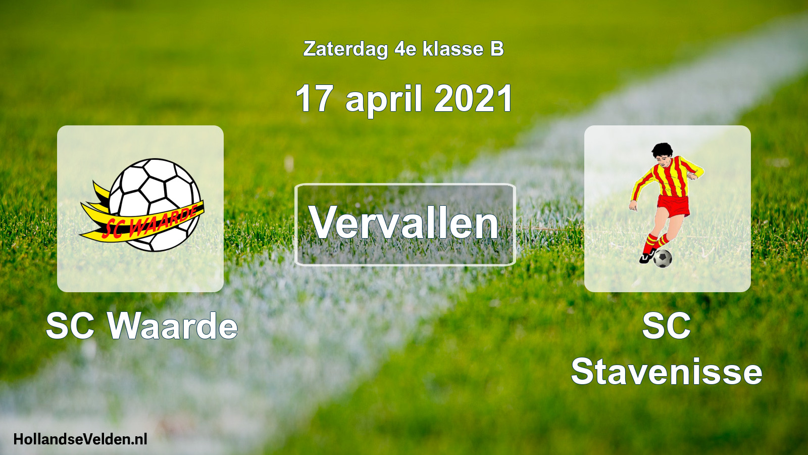 Scheduled Match: SC Waarde - SC Stavenisse (17 April 2021)