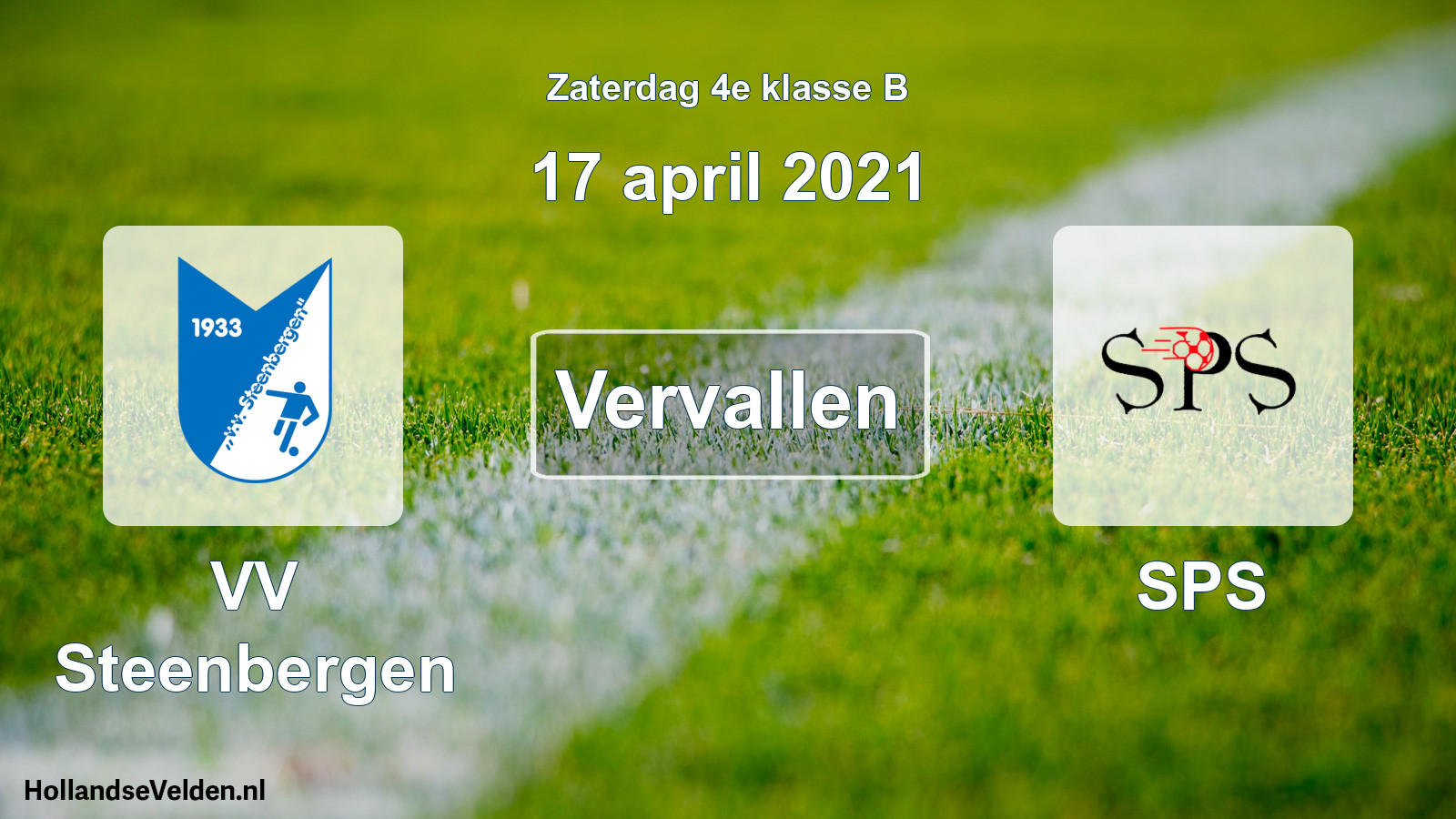 Scheduled Match: VV Steenbergen - SPS (17 April 2021)