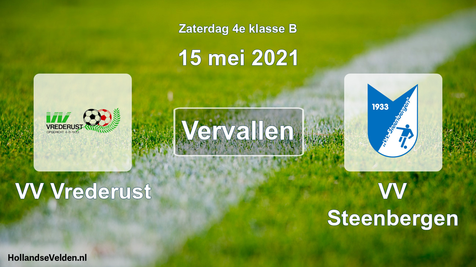 Scheduled Match: VV Vrederust - VV Steenbergen (15 May 2021)
