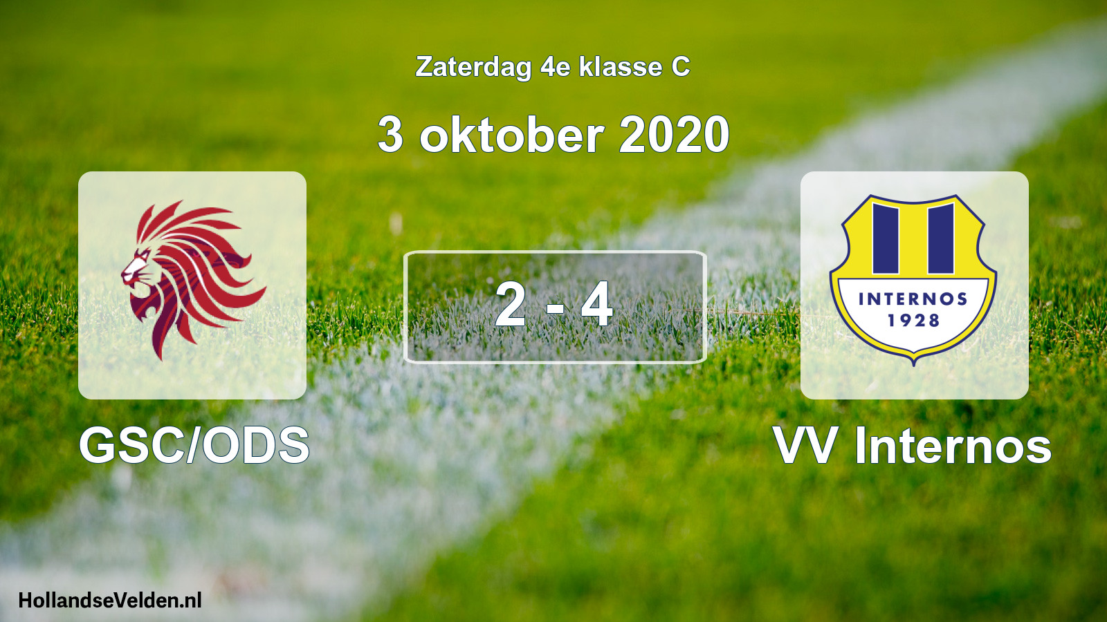 Total number of matches played: GSC/ODS - VV Internos 2 - 4 (3 October 2020)