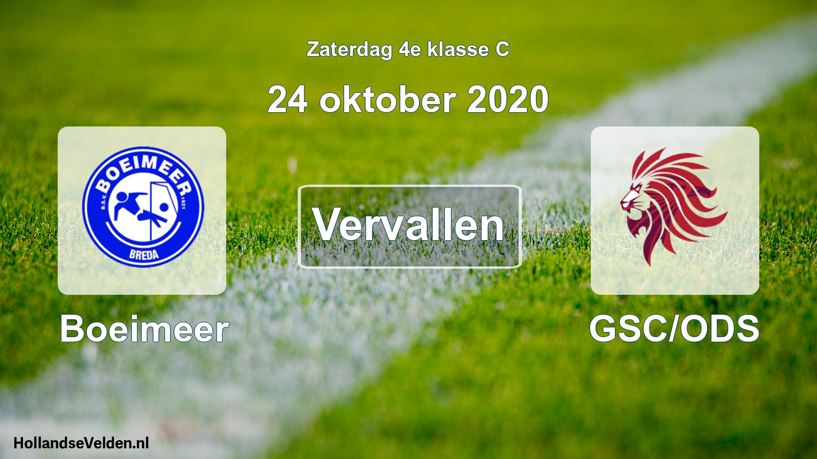 Scheduled Match: Boeimeer - GSC/ODS (24 October 2020)