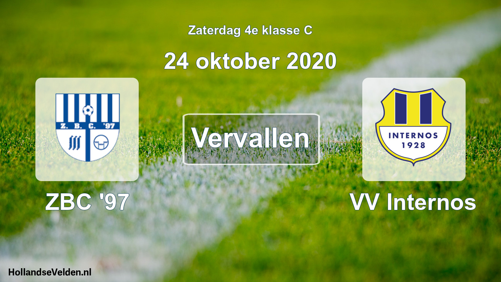 Scheduled Match: ZBC '97 - VV Internos (24 October 2020)