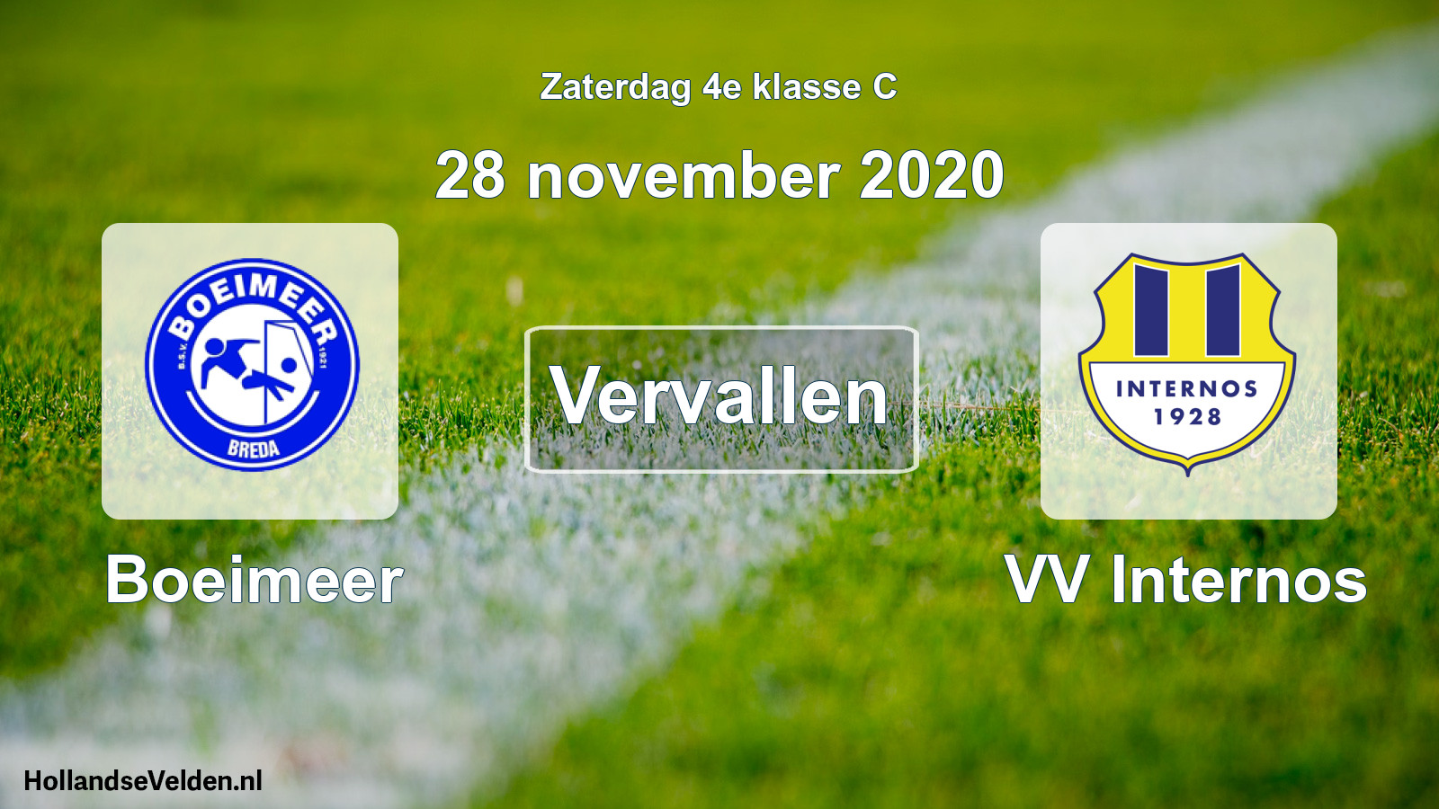 Scheduled Match: Boeimeer - VV Internos (28 November 2020)
