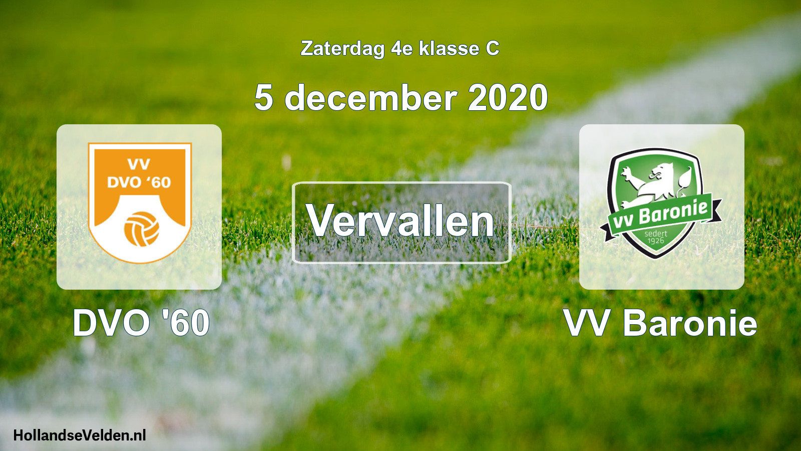 Scheduled Match: DVO '60 - VV Baronie (5 December 2020)