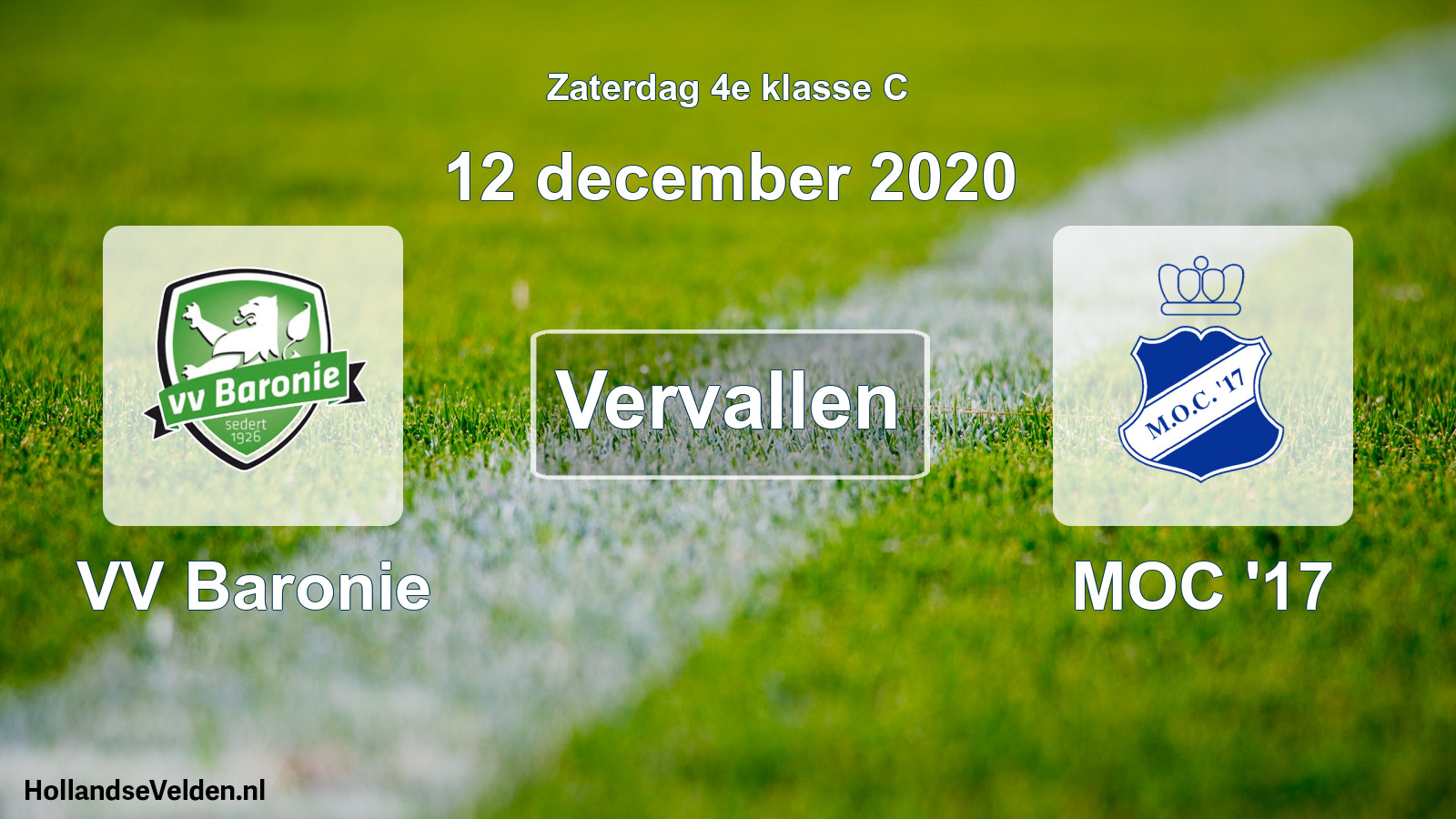 Scheduled Match: VV Baronie - MOC '17 (12 December 2020)