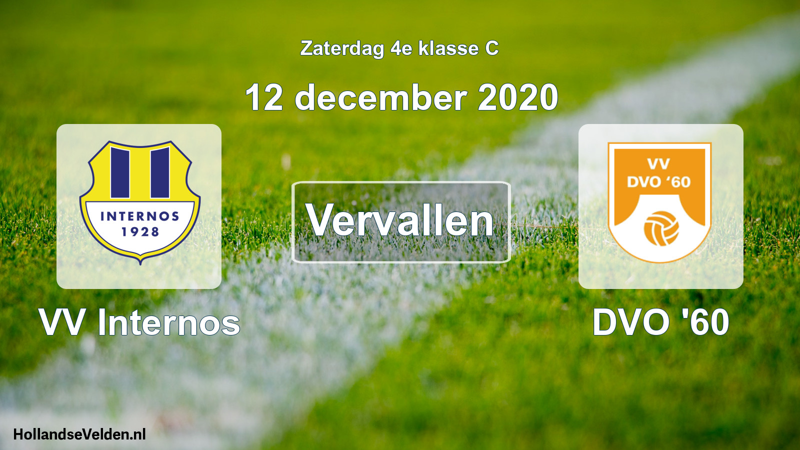 Scheduled Match: VV Internos - DVO '60 (12 December 2020)