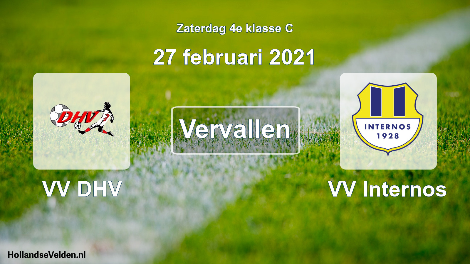 Scheduled Match: VV DHV - VV Internos (27 February 2021)